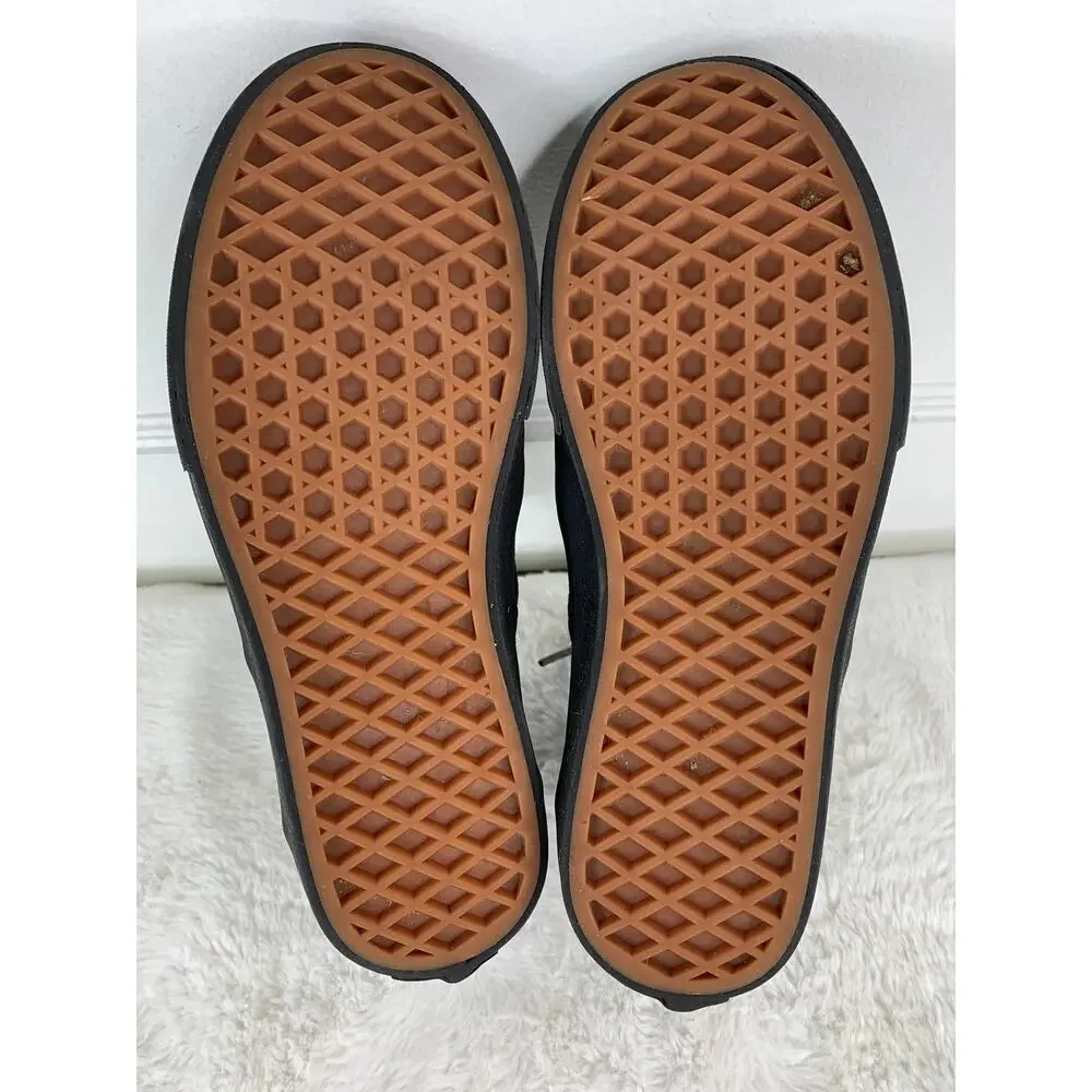 Vans Off The Wall Black Low Lace-Up Canvas Sneakers Youth Size 4